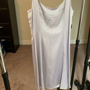 Tahari silver shimmery party dress.